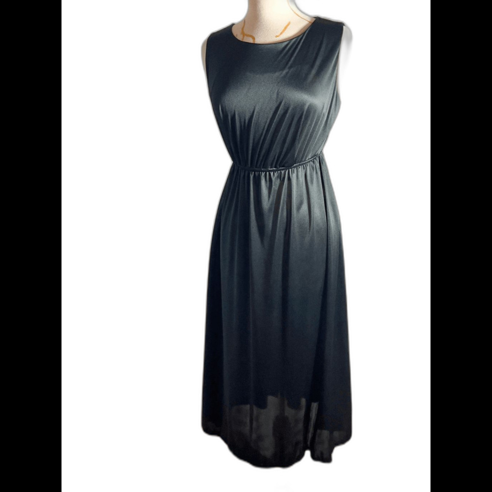Praise Hymn Fashion Dress Size S Dark Academia Classic Midi Sheer Sleeveless